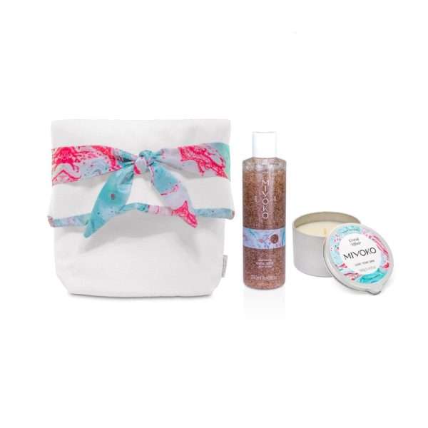 Miyoko Coffret Coral Affair Gel Banho Esfoliante 400ml & Vela Massagem 160g